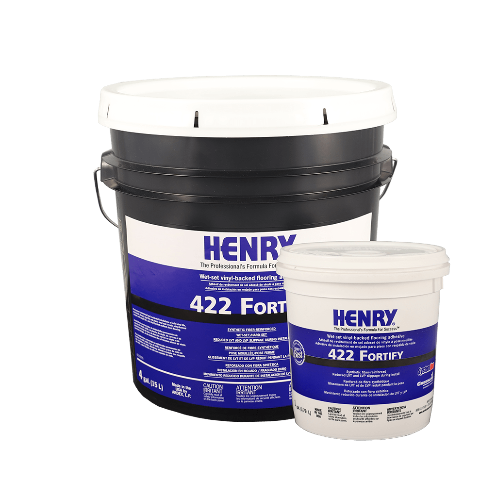HENRY 422 Fortify Adhesivo de instalación en mojado para pisos con respaldo  de vinilo