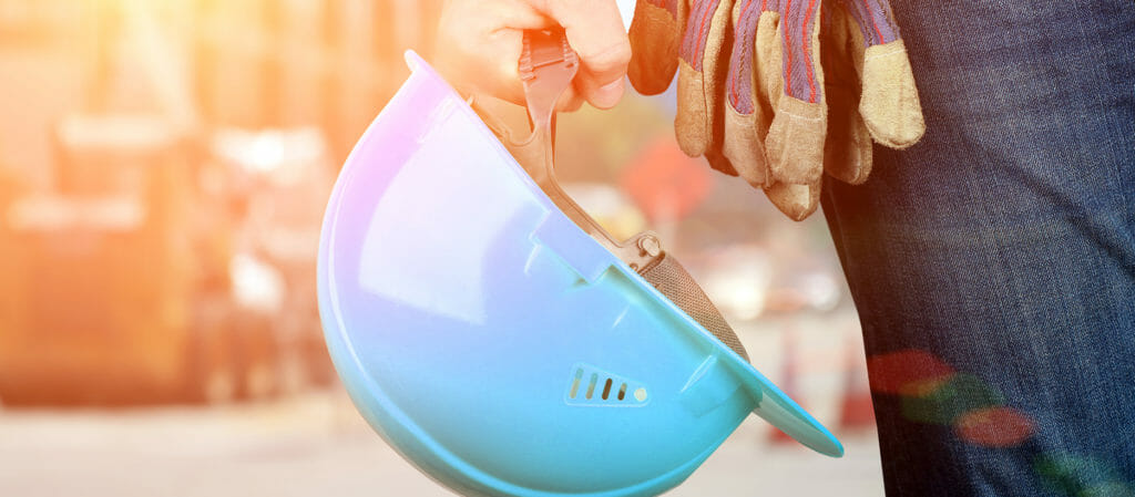 Construction worker hard hat